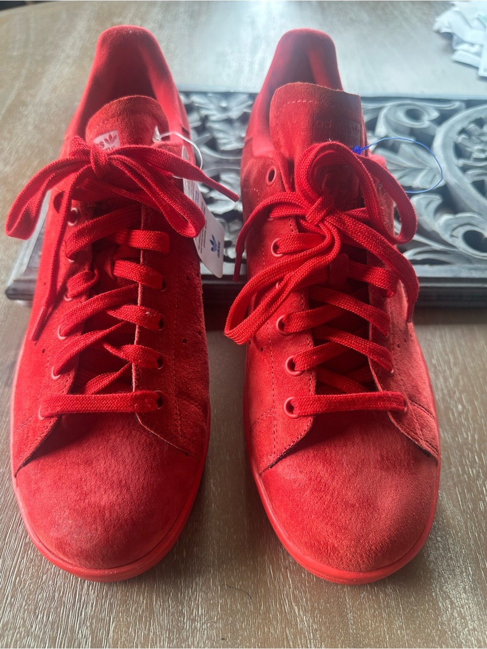 ADIDAS MENS Red Suede Sneakers